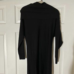 Off-Shoulder Black Sweater Dress